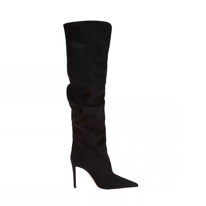 SONUI Suede Stiletto High Heel Knee High Boots