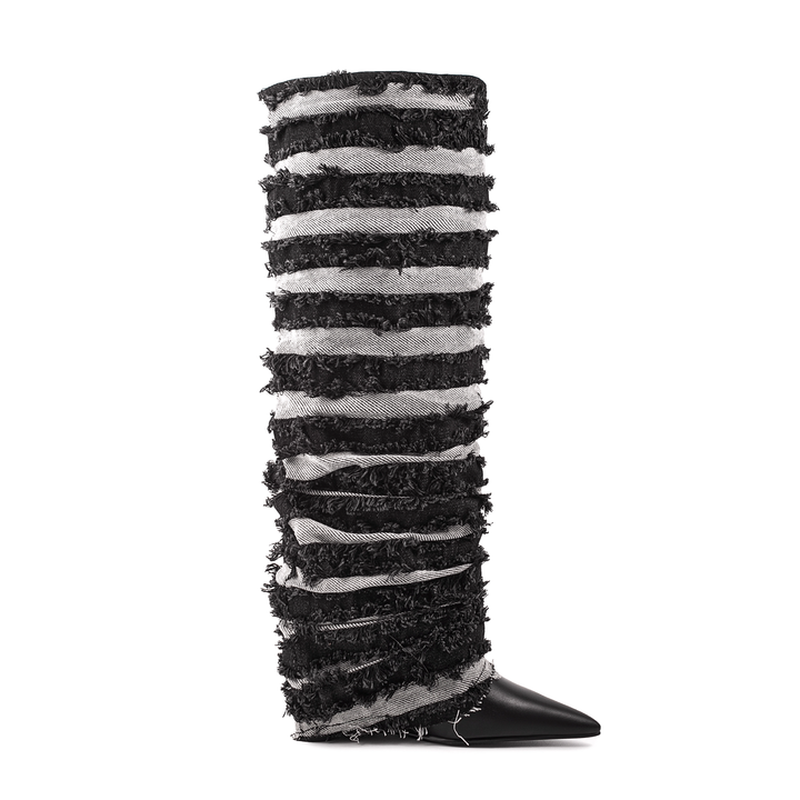 SOTUA Ruffled Knee High Boots