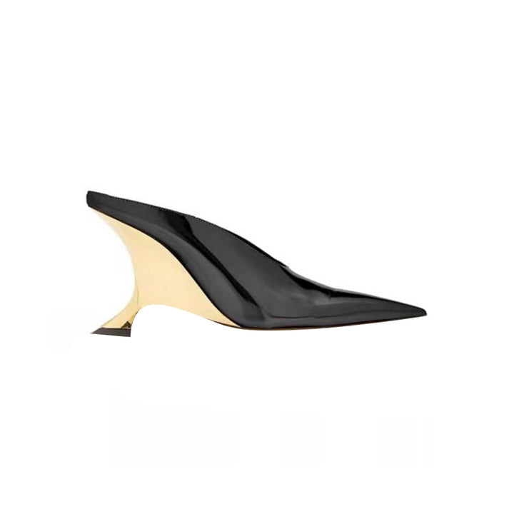 SREGA Kitten Heel Mules Sandals