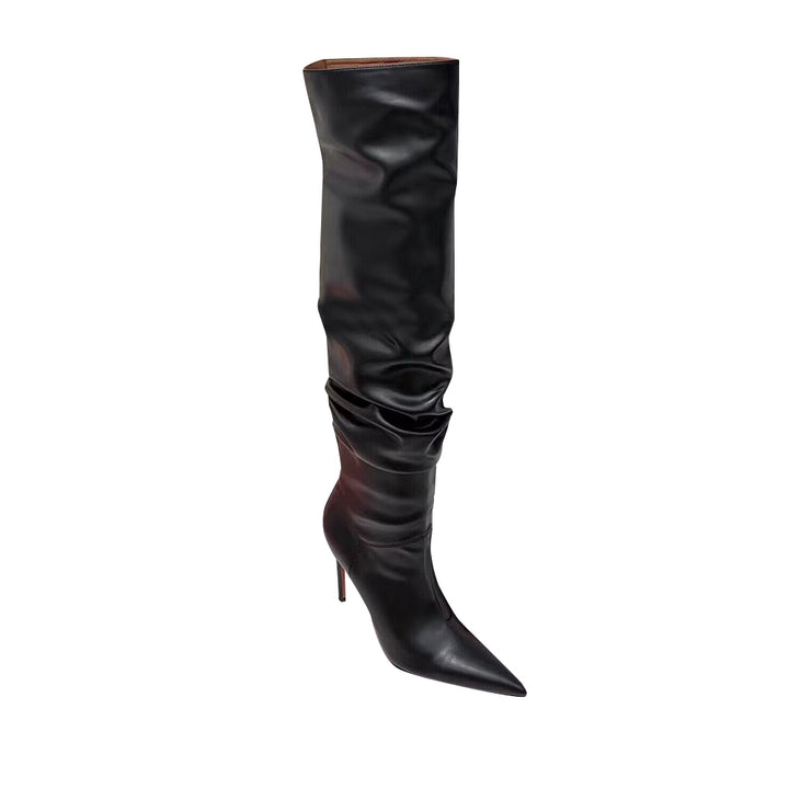 SRONA Leather Over The Knee Boots