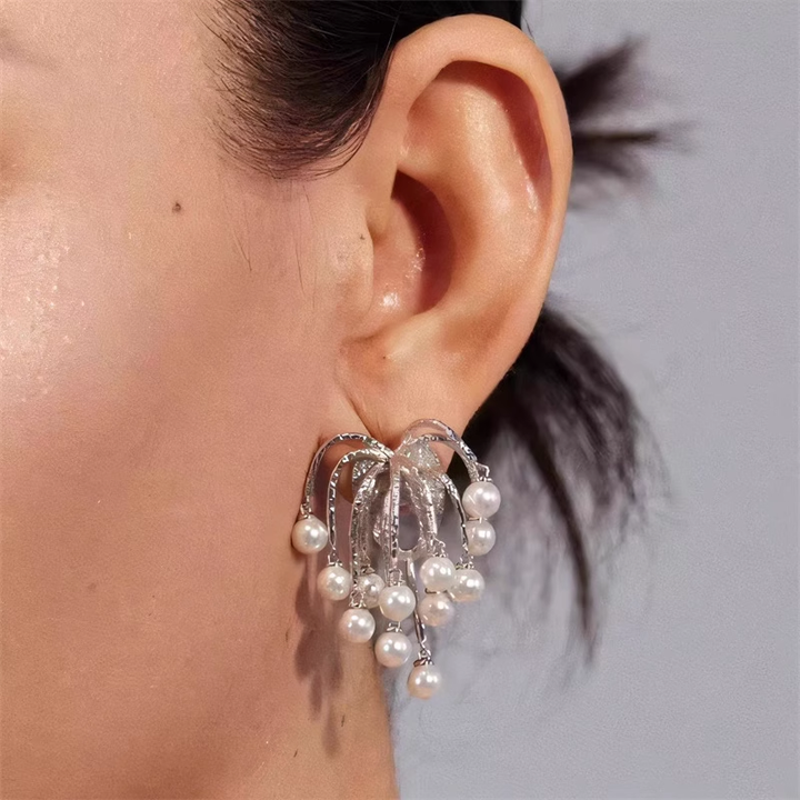 SUNEI Pearl Fringed Earrings - Pair