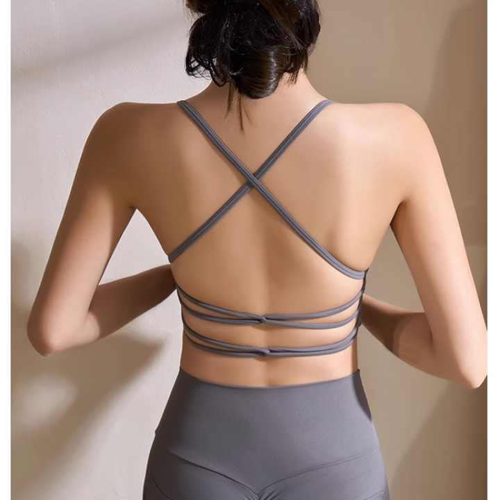 SUTSI Yoga Pilates Back Cross Fitted Sports Bra