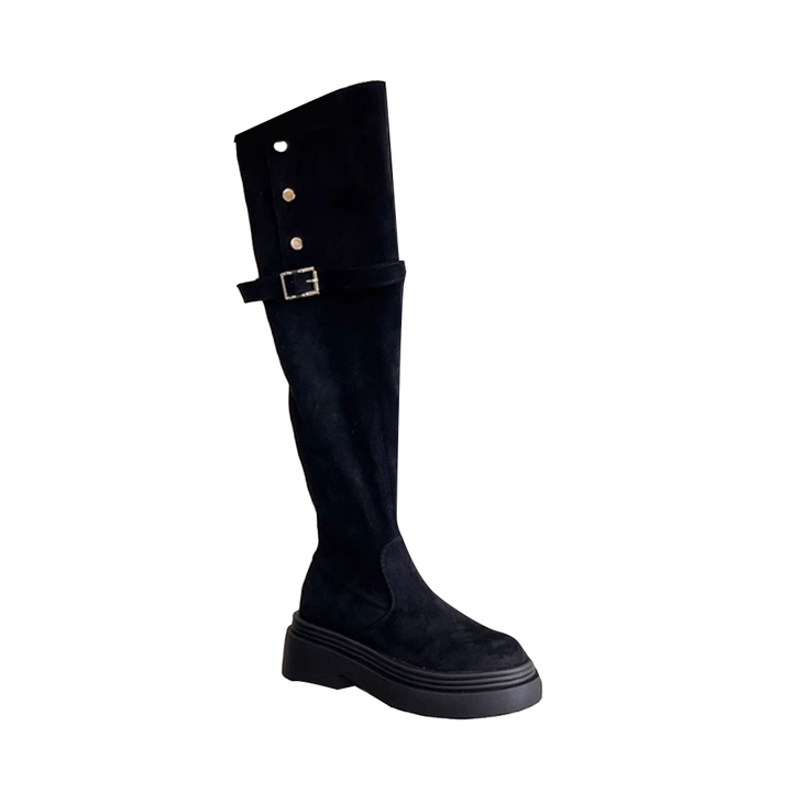 SUVIE Buckled Knee High Boots