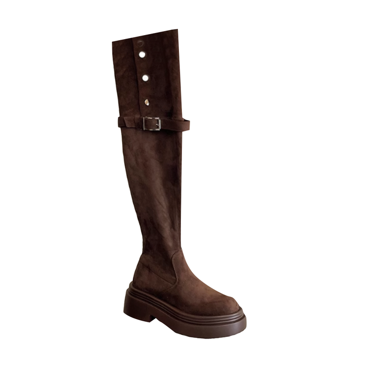 SUVIE Buckled Knee High Boots