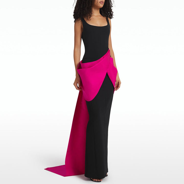 SUVRI Bi-Color Maxi Evening Dress Gown