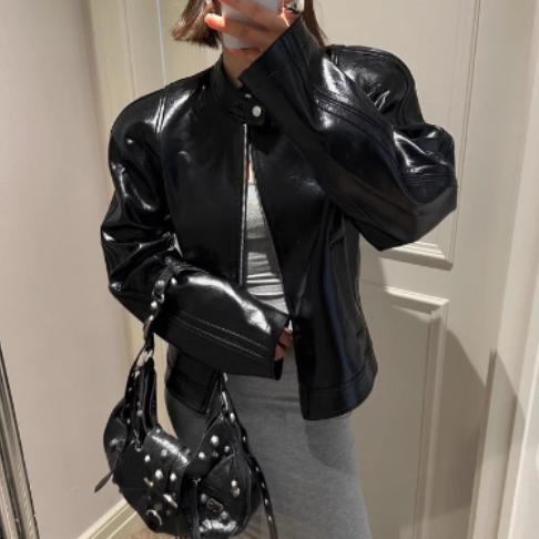 SVECU Leather Biker Jacket