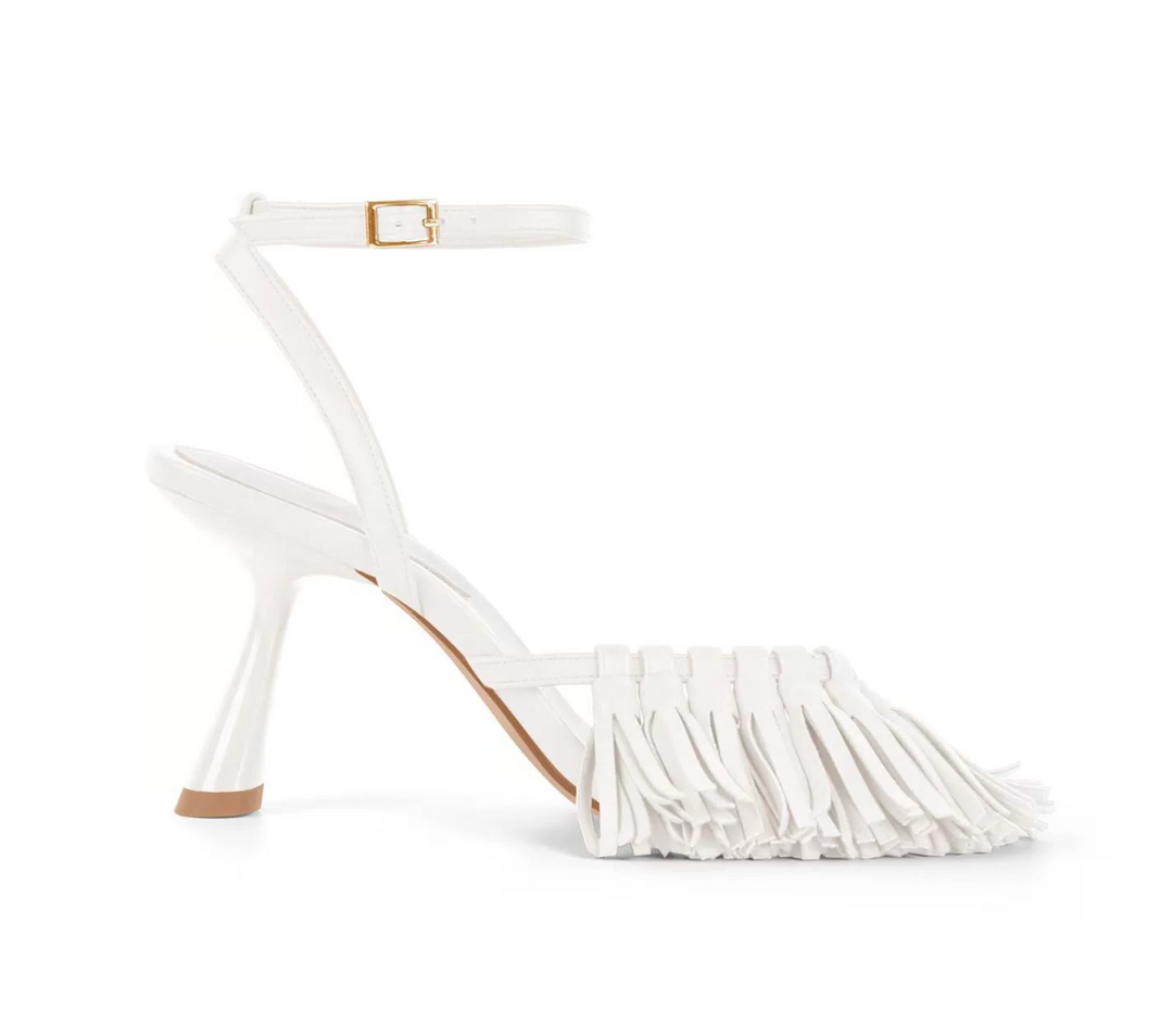 TAROF ANKLE STRAP SPILT TOE MID HEEL SANDALS
