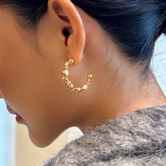 TAVRE Diamante C Shaped Earrings - Pair