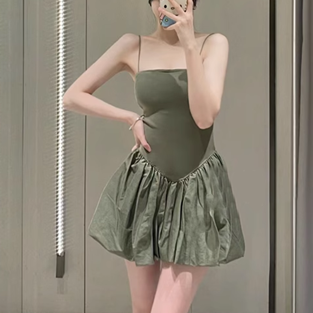 TAYUI Flouced Hem Mini Cami Dress