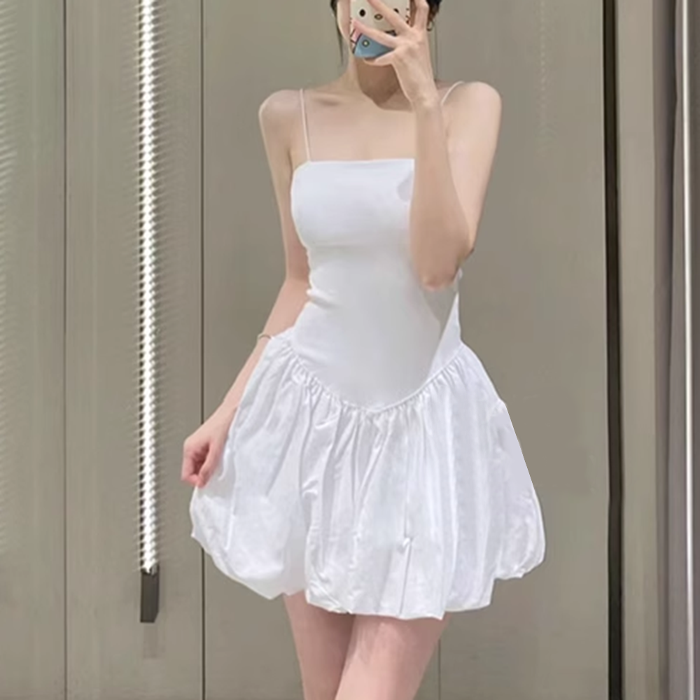 TAYUI Flouced Hem Mini Cami Dress