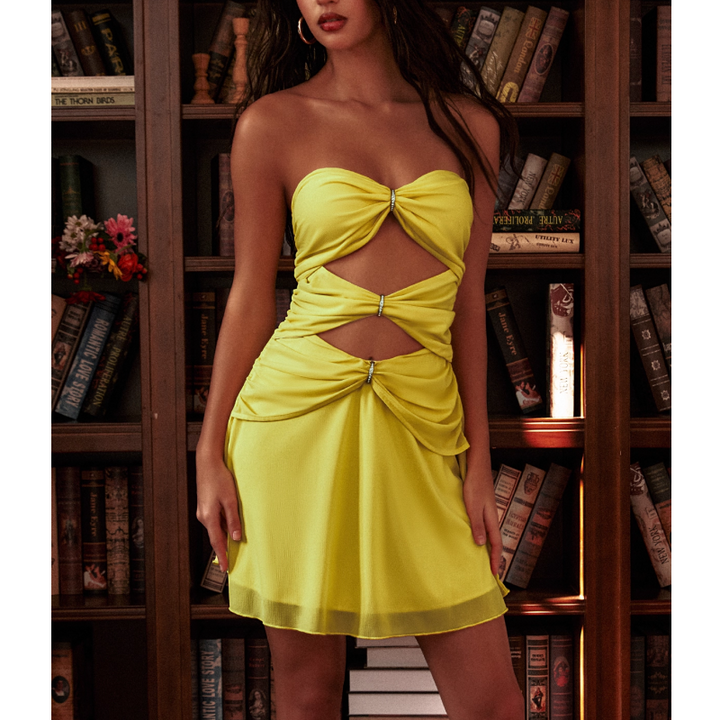 TECFU Cut Out Tube Mini Dress