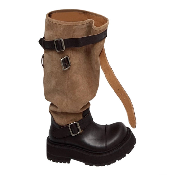 TENUK Wrapped Knee High Combat Boots