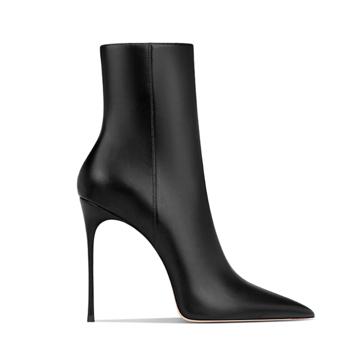 TEVMI Leather High Heel Ankle Boots