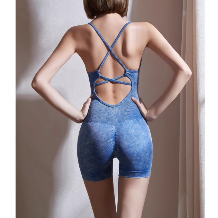 TIAVE Yoga Pilates Backless Fitted Bodysuit