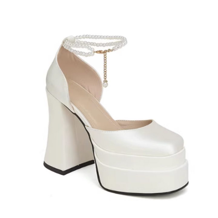 TUHON Ankle Strap Block Heel Platform Sandals