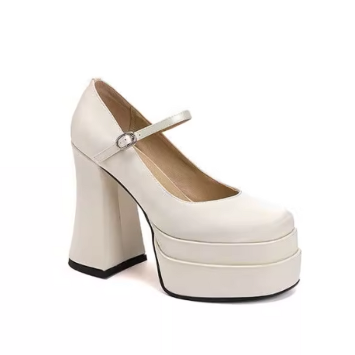 TUHON Block Heel Platform Pumps