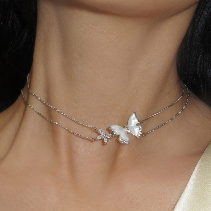 TULLY Diamante Butterfly Choker