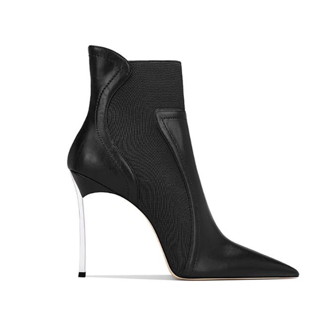 TUVCI Stiletto Heel Ankle Boots - 8cm