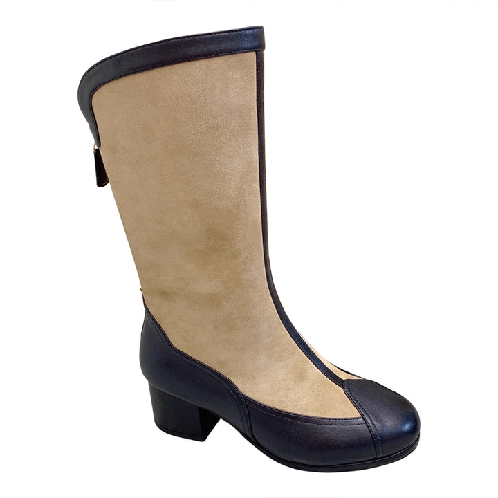 TVODA Suede And Leather Knee High Boots