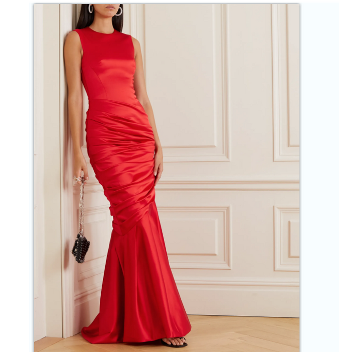 VACNI Ruffled Hem Evening Dress Gown