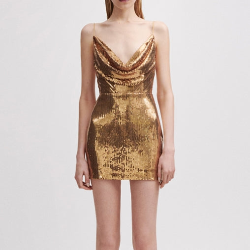 VACTI Sequinned Mini Evening Dress Gown