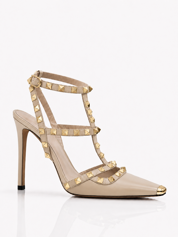VALENTINA Studded T-Bar Slingback Pumps