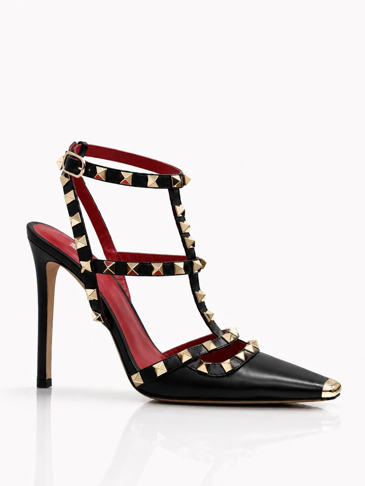 VALENTINA Studded T-Bar Slingback Pumps