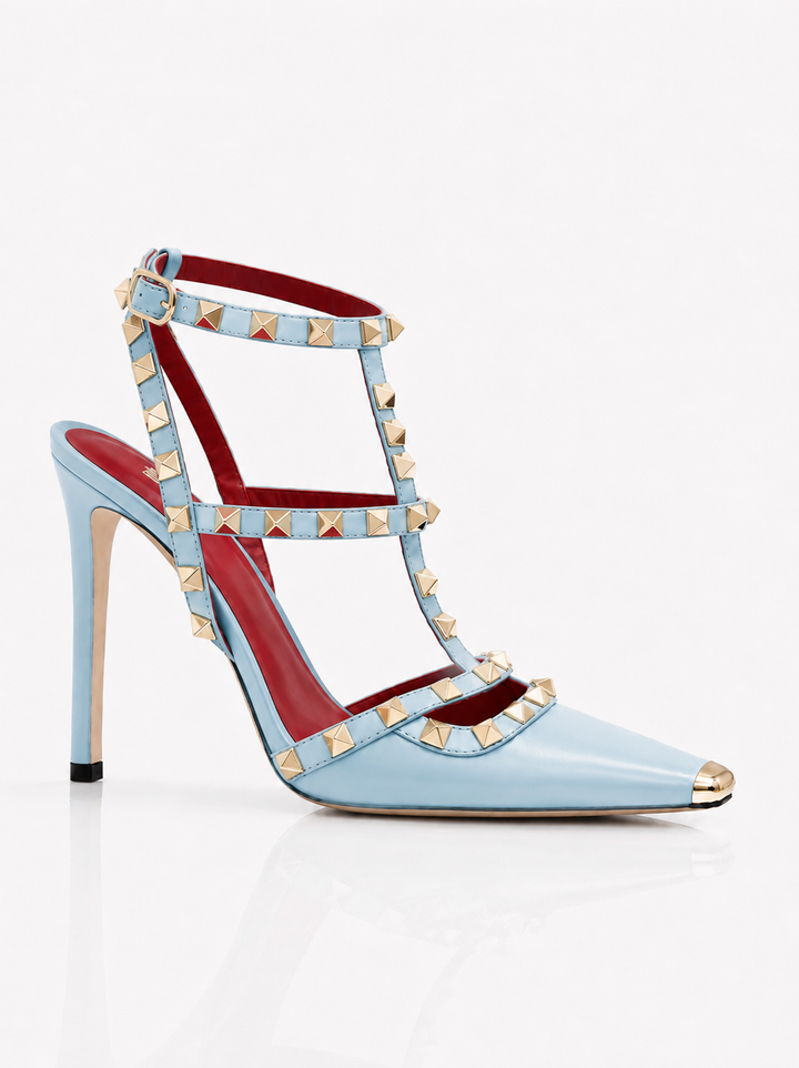 VALENTINA Studded T-Bar Slingback Pumps