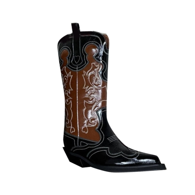 VAMMI Leather Western Cowboy Knee High Boots