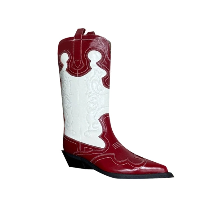 VAMMI Leather Western Cowboy Knee High Boots