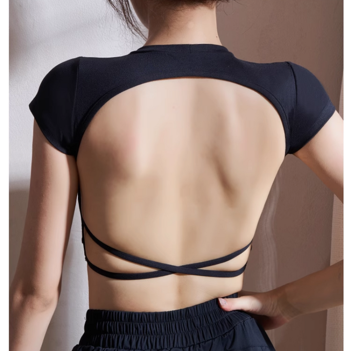 VARVI Yoga Pilates Backless Fitted Fitness Top