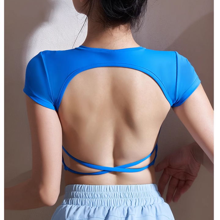 VARVI Yoga Pilates Backless Fitted Fitness Top