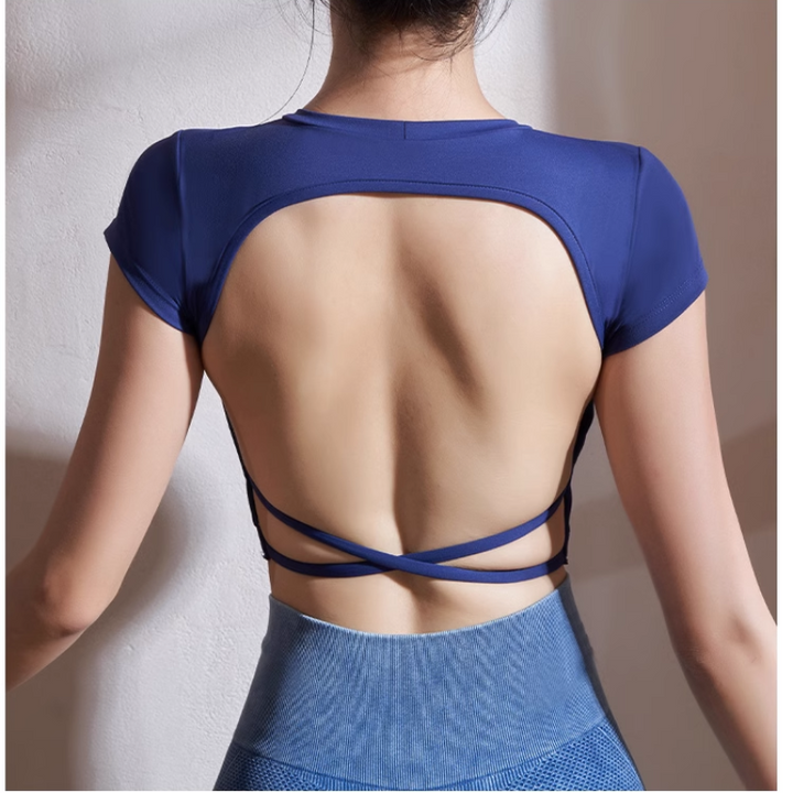 VARVI Yoga Pilates Backless Fitted Fitness Top