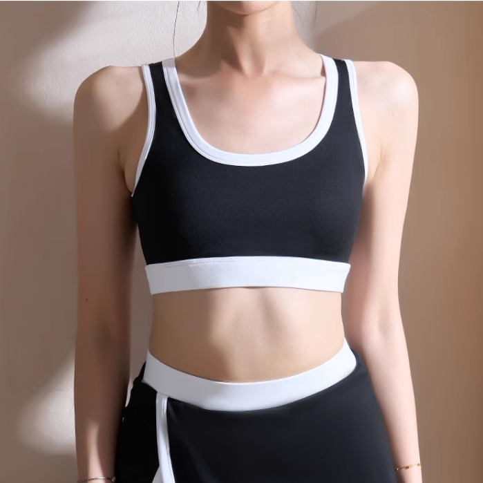 VATCU Yoga Pilates Bi-Color Fitted Sports Bra