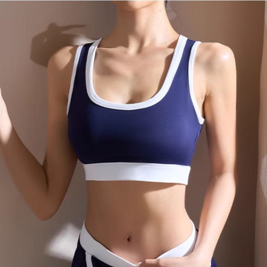 VATCU Yoga Pilates Bi-Color Fitted Sports Bra