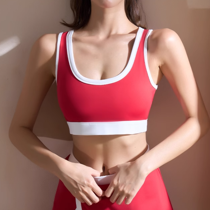 VATCU Yoga Pilates Bi-Color Fitted Sports Bra