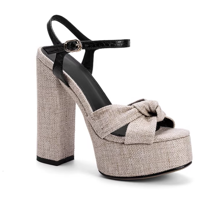 VATHO Bow High Heel Platform Sandals