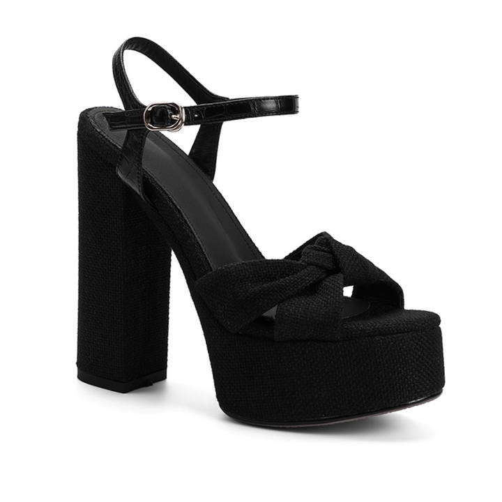 VATHO Bow High Heel Platform Sandals