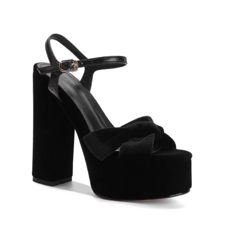 VATHO Bow High Heel Platform Sandals