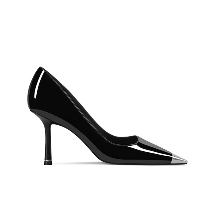 VATNA Metal-Plated Kitten Heel Pumps - 8cm