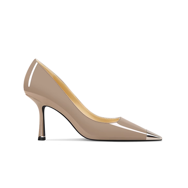 VATNA Metal-Plated Kitten Heel Pumps - 8cm