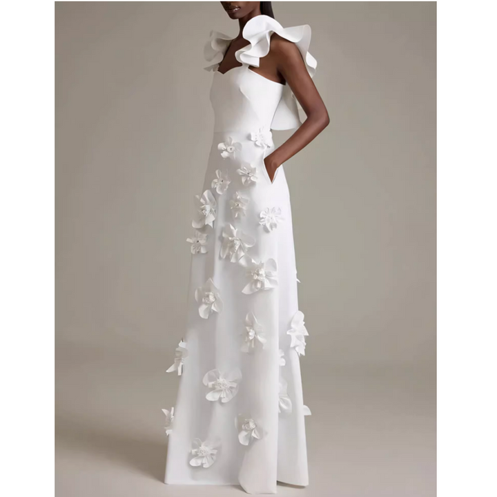 VAVDI Flower Maxi Evening Dress Gown