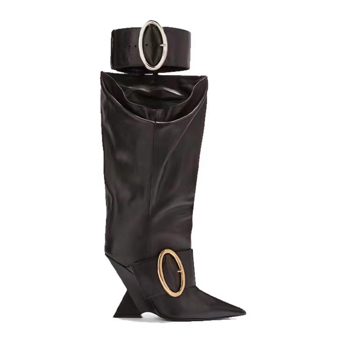 VEGCA Buckled Knee High Boots