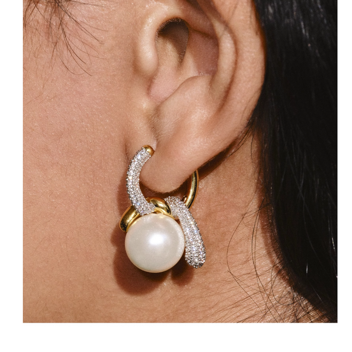 VEMCI Diamante And Pearl Earrings - Pair