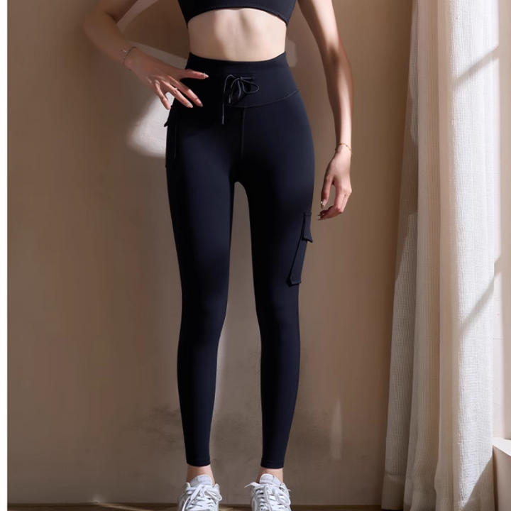 VEMIO Yoga Pilates Pocket Fitted Stretch Leggings