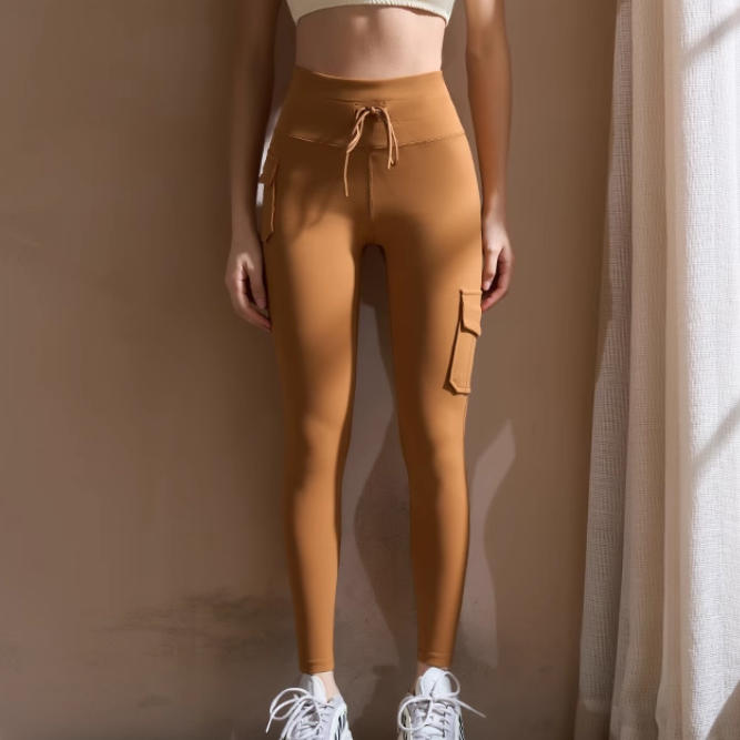 VEMIO Yoga Pilates Pocket Fitted Stretch Leggings