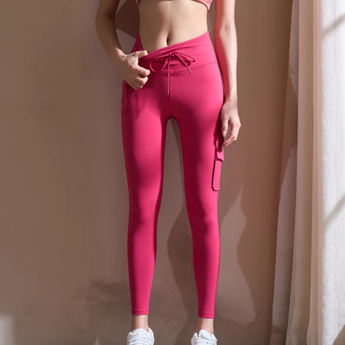 VEMIO Yoga Pilates Pocket Fitted Stretch Leggings