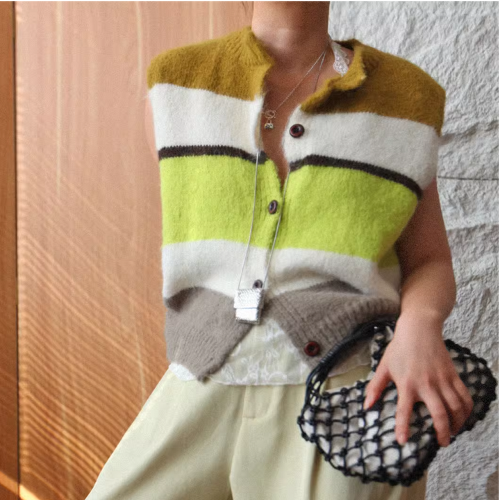 VETRI Color Block Knitwear Vest