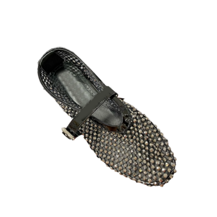 VIANN Diamante Flat Ballet Shoes