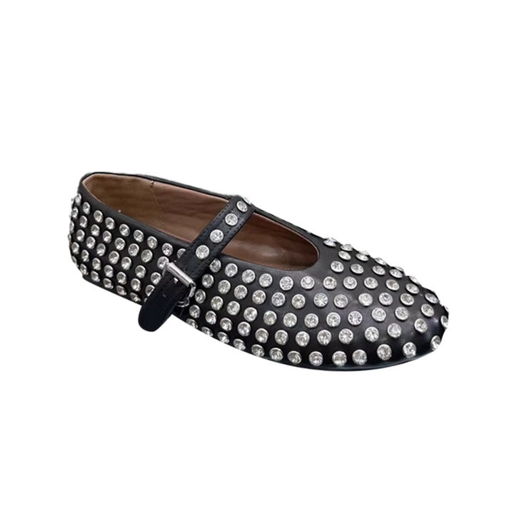 VIANN Diamante Flat Ballet Shoes